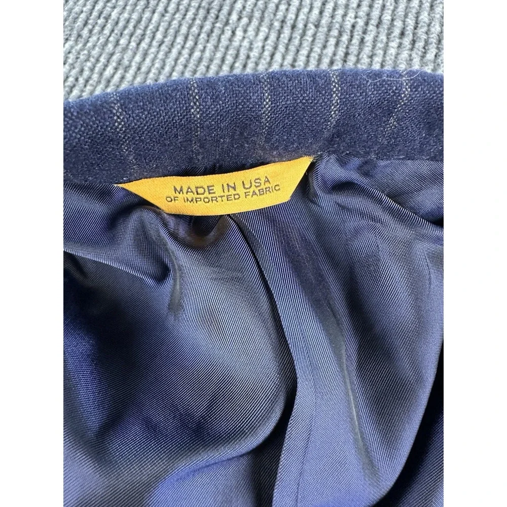 Hickey Freeman Suit Jacket 42 R Blue Wool Striped Premium Loro Piana USA Bespoke - Picture 13 of 16